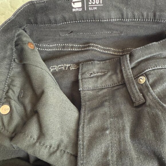G-Star 3301 Slim Jean Pitch Black Men W29 L30 - Picture 8 of 8